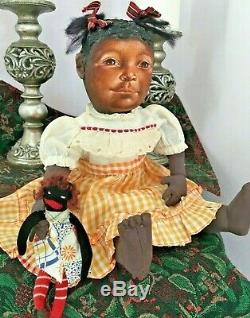 Johnna Art Black Cloth Doll by Barbara Buysse - Rare Hard to Find OOAK
