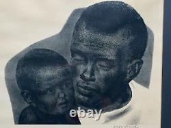 Joseph Hirsch Philadelphia Lithograph Father & Son African American AAA Signed