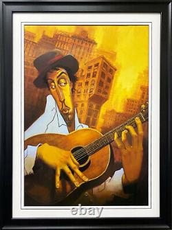 Justin Bua El Guitarista Custom FRAMED African American Art Urban Black music
