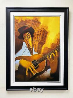 Justin Bua El Guitarista Custom FRAMED African American Art Urban Black music