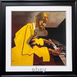 Justin Bua Piano Man Custom FRAMED African American Graffiti ART Black BLM