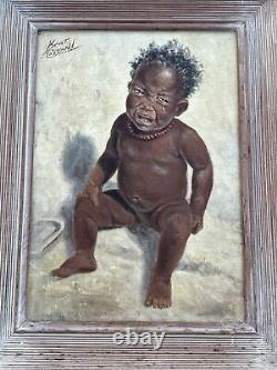 Kent Cottrell Painting Black Americana Baby African American Listed Antique 1940