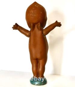 Kewpie Doll Vintage African American chalkware statue moving arms Black