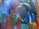 LARGE African American Black ART Original Oil Signed MARK LISS painting 39x 44