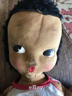 LITTLE BROWN KOKO Antique 25 Black Doll RARE / Sambo Americana / Mask Face