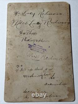 LUCY REDMAN Washington D. C. ID antique Cabinet Photo African American Black