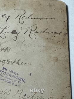 LUCY REDMAN Washington D. C. ID antique Cabinet Photo African American Black