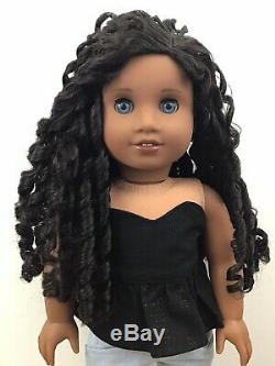 Lacy Custom OOAK African American Girl Doll Black Curly Blue Hair Eyes Freckles