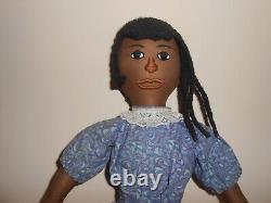 Large African American Artist Black Cloth Doll Stitched Face/Facial Features 24