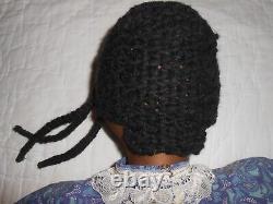 Large African American Artist Black Cloth Doll Stitched Face/Facial Features 24