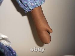 Large African American Artist Black Cloth Doll Stitched Face/Facial Features 24