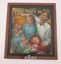Large African American Painting Portrait Black Americana Collection Vintage Mod