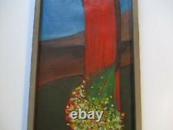 Large Black Americana Painting African American Portrait MID Century Modernism