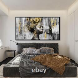 Large Black Wall Art African American Black Girl Wall Art Colorful Black Af