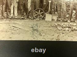 Large Cabinet Card African American and White Railroad Iron Workers, Identified