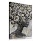 Large Gold Flowers Painting for Office African American Black Woman Portraits