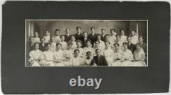 Late-1800s 10x18 Panoramic Photo Black Girl & All White Group African American