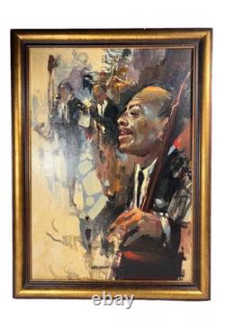 Les Hawks Vintage Original Jazz Band Black African American Antique Oil Painting