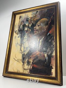 Les Hawks Vintage Original Jazz Band Black African American Antique Oil Painting