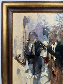 Les Hawks Vintage Original Jazz Band Black African American Antique Oil Painting