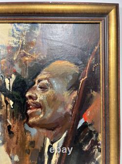 Les Hawks Vintage Original Jazz Band Black African American Antique Oil Painting