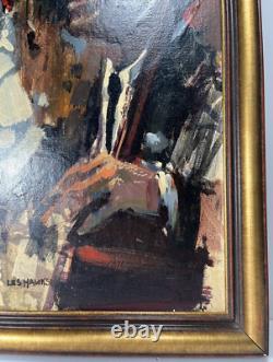 Les Hawks Vintage Original Jazz Band Black African American Antique Oil Painting