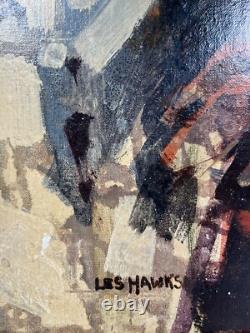 Les Hawks Vintage Original Jazz Band Black African American Antique Oil Painting