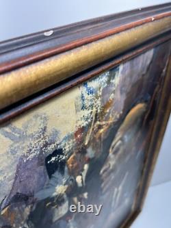 Les Hawks Vintage Original Jazz Band Black African American Antique Oil Painting