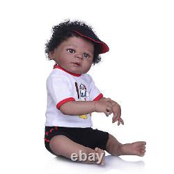 Lifelike Black Reborn Twins Dolls Waterproof Newborn Baby Boy & Girl Toddler Toy