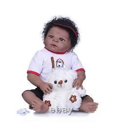 Lifelike Black Reborn Twins Dolls Waterproof Newborn Baby Boy & Girl Toddler Toy