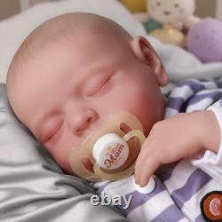 Lifelike Reborn Baby Dolls Black Boy Sleeping 20 Inch African American Silico