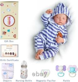 Lifelike Reborn Baby Dolls Black Boy Sleeping 20 Inch African American Silico