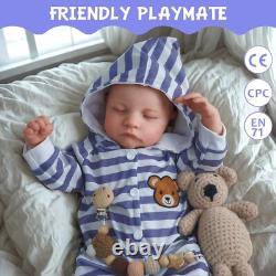 Lifelike Reborn Baby Dolls Black Boy Sleeping 20 Inch African American Silico