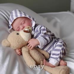 Lifelike Reborn Baby Dolls Black Boy Sleeping 20 Inch African American Silico