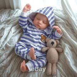 Lifelike Reborn Baby Dolls Black Boy Sleeping 20 Inch African American Silico Lifelike Reborn Baby Dolls Black Boy Sleeping 20 Inch African American Silico
