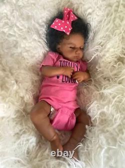 Lifelike Reborn Baby Dolls Black Girl 20 inch Realistic African American Newb
