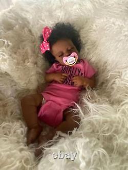 Lifelike Reborn Baby Dolls Black Girl 20 inch Realistic African American Newb