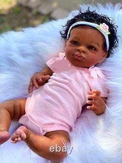 Lifelike Reborn Baby Dolls Black Girl Biracial African American 2178 Pink Girl