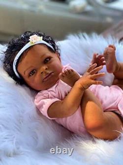 Lifelike Reborn Baby Dolls Black Girl Biracial African American 2178 Pink Girl