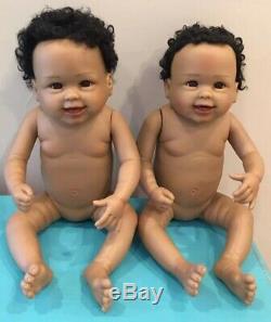 Linda Murray For Ashton Drake Twin Baby Dolls African American Black Hair