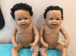 Linda Murray For Ashton Drake Twin Baby Dolls African American Black Hair