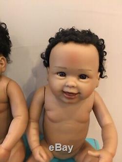 Linda Murray For Ashton Drake Twin Baby Dolls African American Black Hair