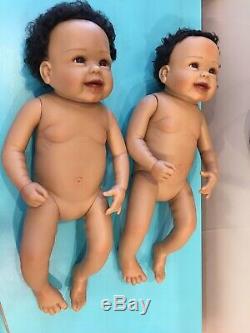 Linda Murray For Ashton Drake Twin Baby Dolls African American Black Hair