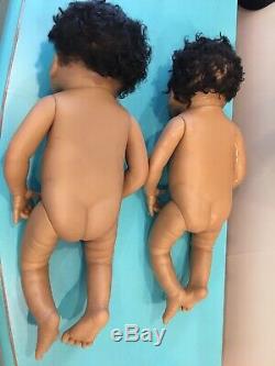 Linda Murray For Ashton Drake Twin Baby Dolls African American Black Hair