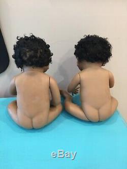 Linda Murray For Ashton Drake Twin Baby Dolls African American Black Hair