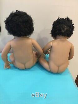 Linda Murray For Ashton Drake Twin Baby Dolls African American Black Hair