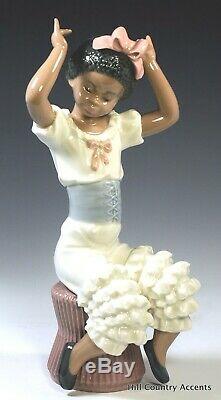 Lladro Rhumba 5160 Black Legacy African American Girl In Dance Attire Mint