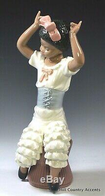 Lladro Rhumba 5160 Black Legacy African American Girl In Dance Attire Mint