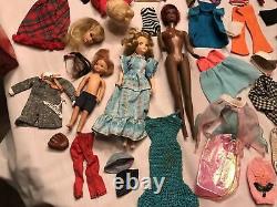 Lot 1963 Vintage Mixed Barbie Case Wigs Clothing Accessories Black Barbie B805