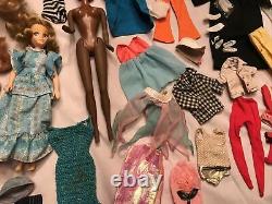 Lot 1963 Vintage Mixed Barbie Case Wigs Clothing Accessories Black Barbie B805